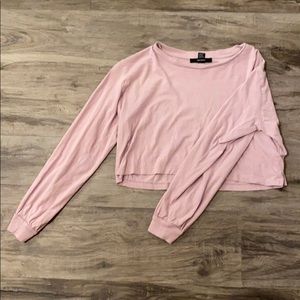 Forever21 cropped lavender long sleeve top